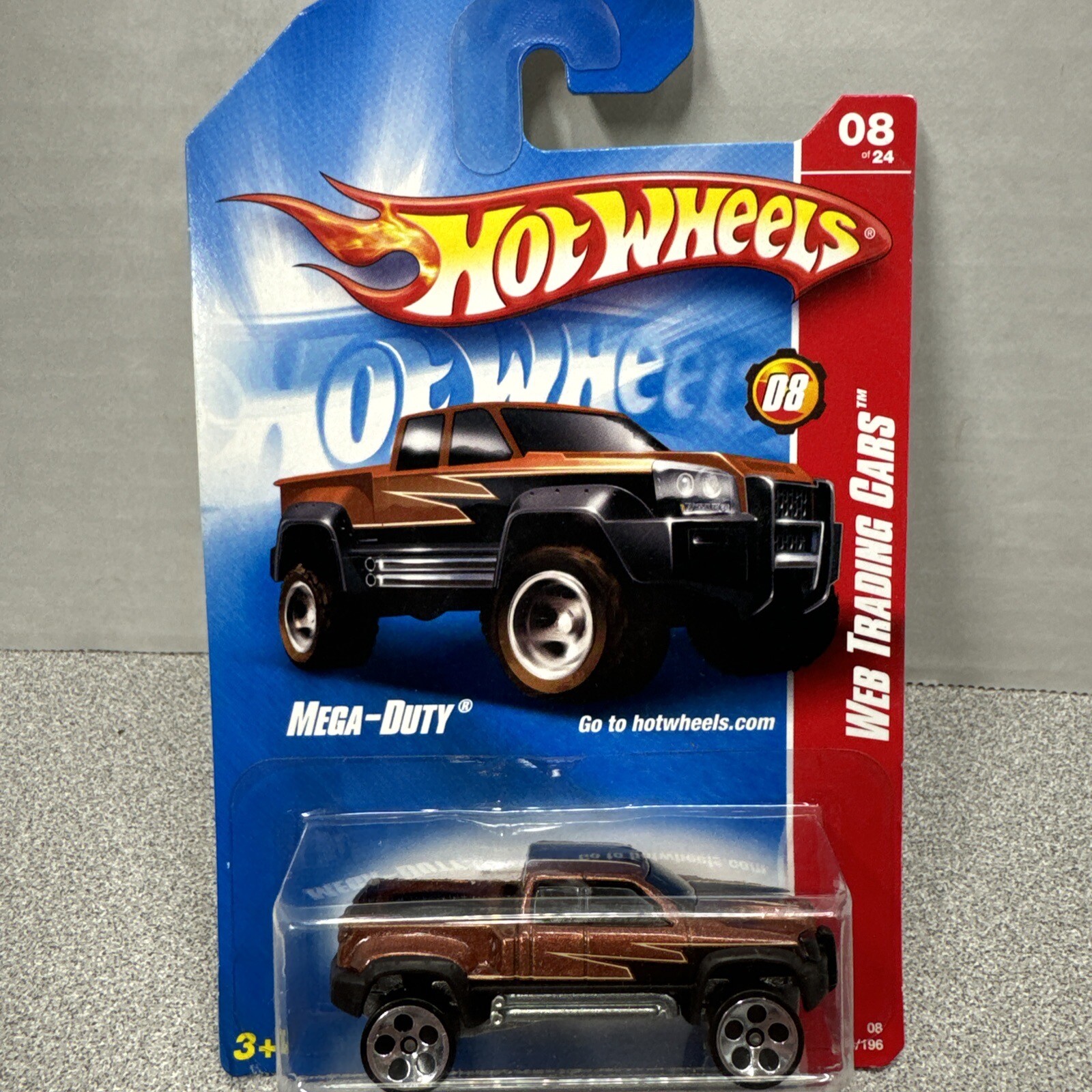 Hot Wheels Mega-Duty Brown #08/24 2007 Web Trading Cars New Sealed Card