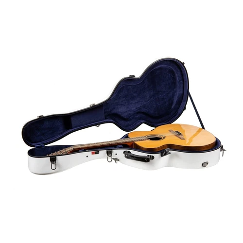 Crossrock Deluxe Fiberglass Case fits for Super Jumbo Guitar with Removable S...