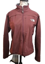 The North Face Womens Jacket Medium Red Zip Up Soft Shell TNF Apex Hike Outdoor