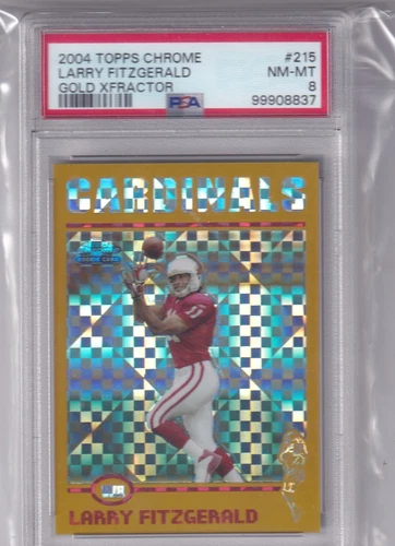 Larry Fitzgerald 2004 Topps Chrome Gold XFractor RC #215 274/279 PSA 8