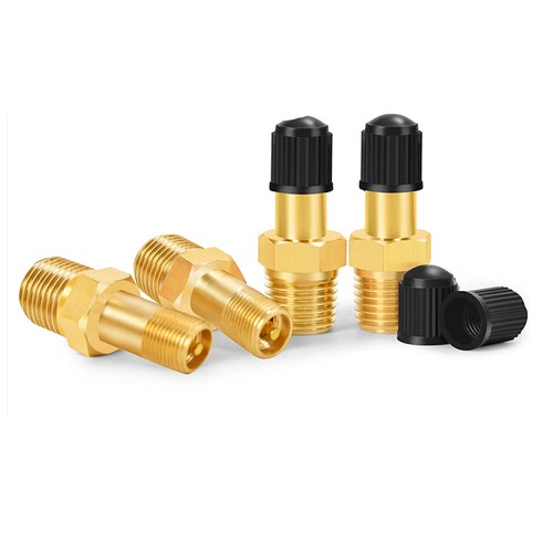 1/4"  1/8" NPT MPT Brass Air Compressor Tank Fill Valve Schrader Adapter Fitting - Picture 1 of 8