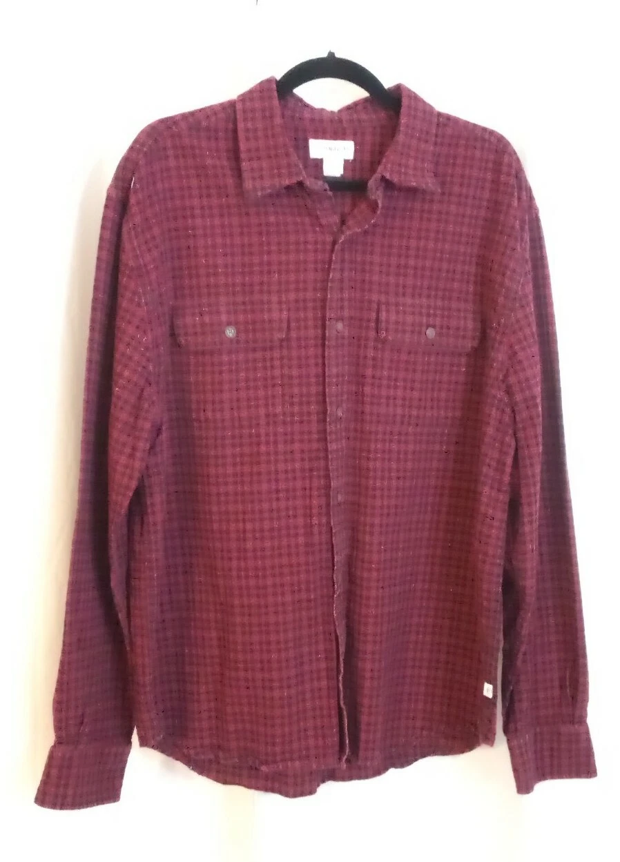 Magellan Outdoor Mens XL Flannel Shirt Red Black Check Long Sleeve Pockets