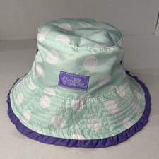 UV Skinz Toddler 5 Bucket Beach Hat Reversable Polka Dots/Fish - Great Condition