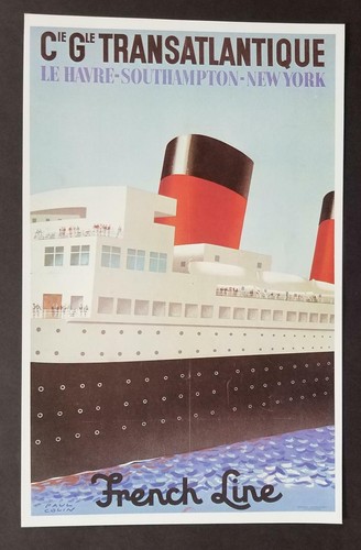 Paul Colin French Line Paris Vintage Poster Print Mounted Offset Litho 1977 - 第 1/1 張圖片