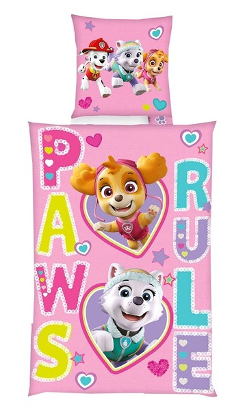 Herding Renforcé Wende BettwäSche 2 Tlg. 135X200Cm Paw Patrol Hunde Skye Everest-image