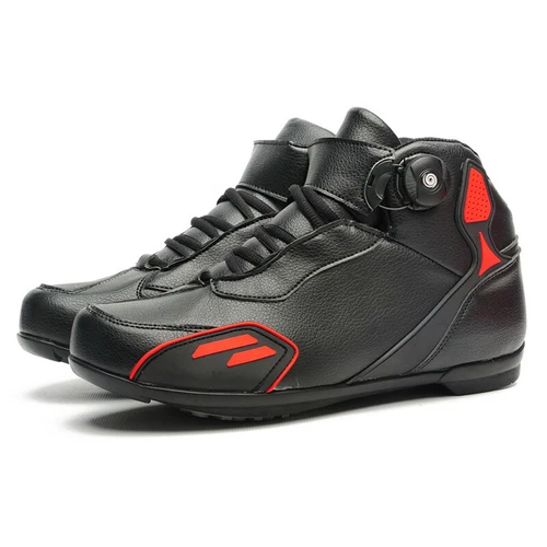 Professional Leather Motorcycle Boots Men Non-slip Bicycle Shoes Outdoor Sneaker - Picture 3 of 22