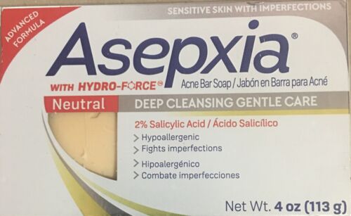 Asepxia Neutral Deep Cleansing Acne Bar Soap 4oz exp 02/23 - Afbeelding 1 van 2