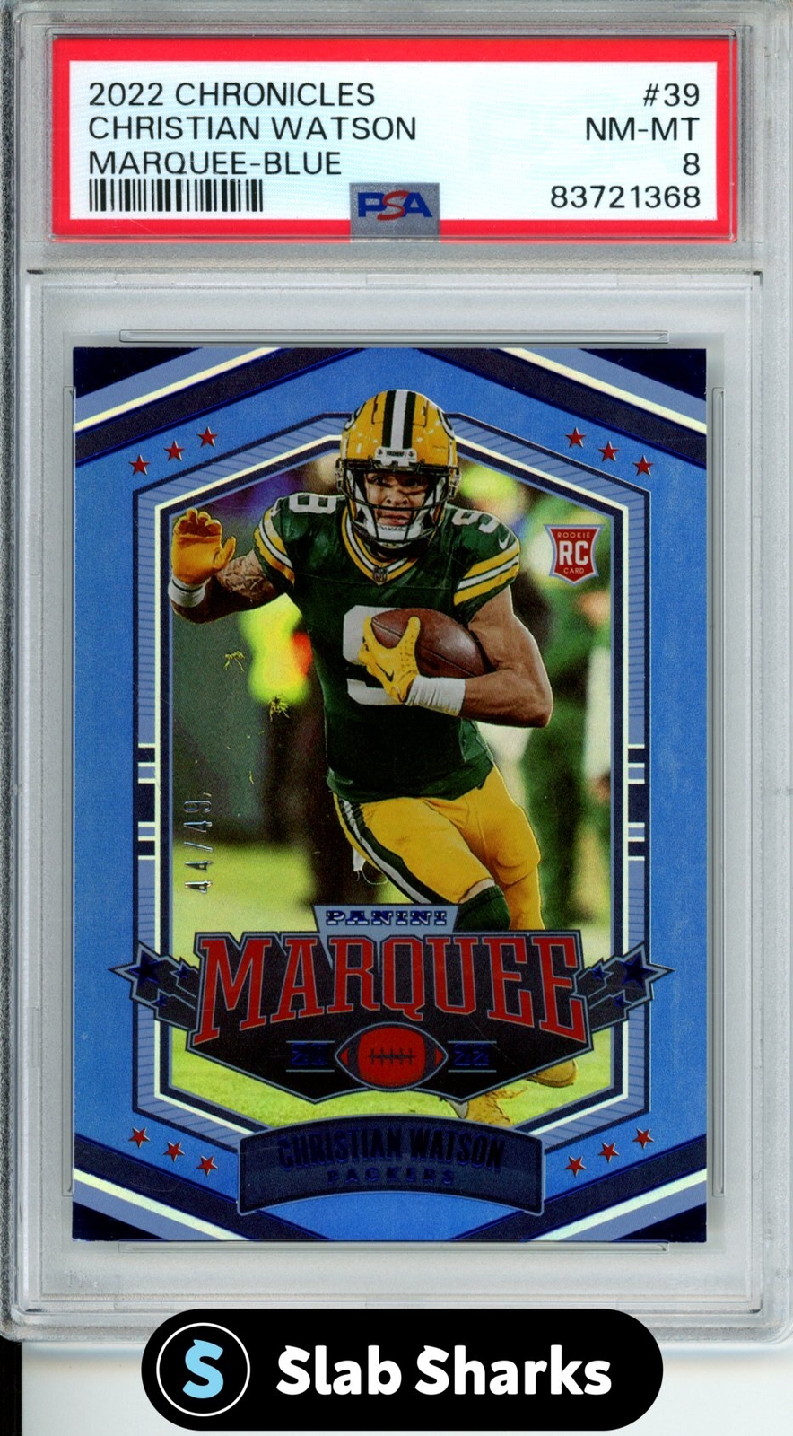Christian Watson Panini Chronicles Marquee #39 Blue