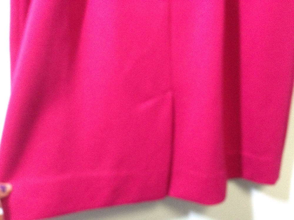 Robe Leslie Fay Taille 10P - Couleur Violet/rose Avec Garniture Noire, Occasion Très Bon état