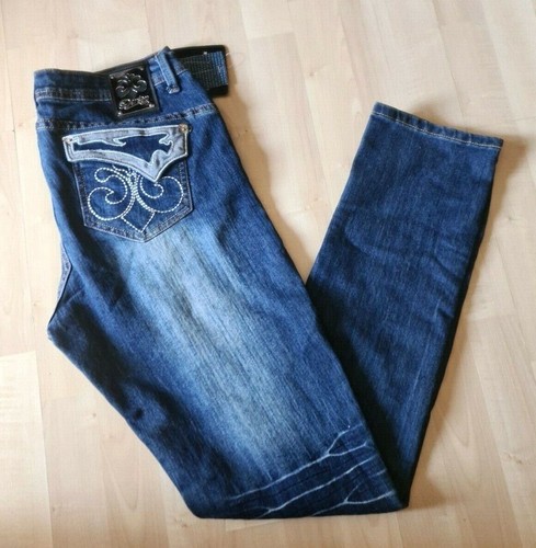 DEREON Jeans Distressed Skinny Leg Medium Wash Denim Size 11/12 Flap Pocket NWT - Picture 6 of 11