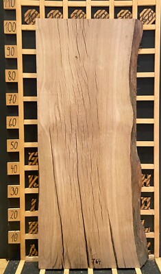 764 Eichenbrett Waschtischplatte Rustikal Baumkante Massiv 62mm x 41-46cm x100cm