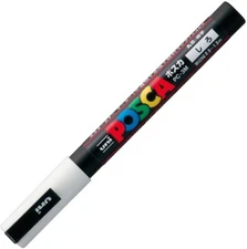 Uni Posca PC3M.1 Water-Based Paint Marker, Fine Point, White