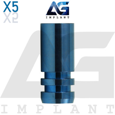 5x Wide Titanium Dental Fixture Analog Ø5.5mm Conical Compatible Nobel Active 