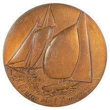 Frankreich Medaille Americas Cup - Segeln 1987 Par Claude Gondard MDP Bronze