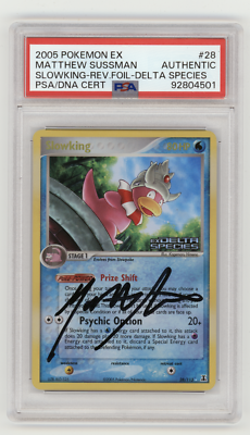 PSA Signed Matthew Sussman Pokémon Slowking EX Delta Species 28