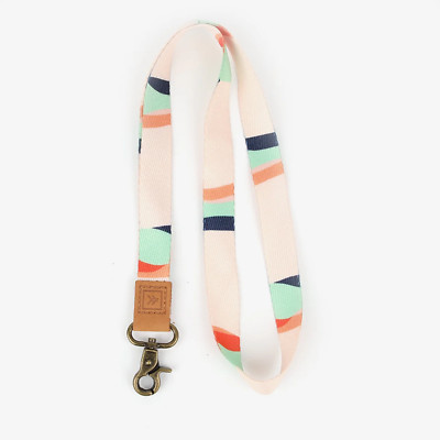THREAD NECK LANYARD Great For Keys, ID, Cruises NEW Peach Stripe TIDES