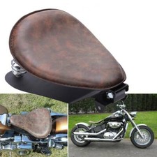 Motorcycle Soft Leather Solo Seat Spring Base For Harley Bobber Chopper Yamaha