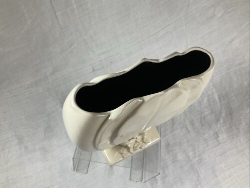Beswick ware art deco pottery Posy Vase Matt Cream White 1194 Pattern Vintage - Picture 10 of 24