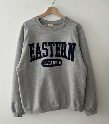Vintage 90s Eastern Illinois University Crewneck Sweatshirt USA Gray Mens Large