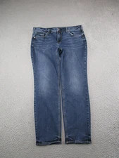 Silver Jeans Co Suki Straight Blue Stretch Jeans Womens Size 16x31 Medium Wash