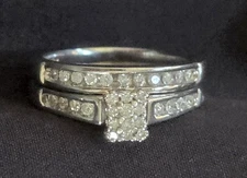 Diamond-Accented White Gold Bridal Ring Set