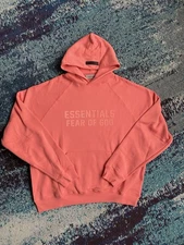 Size L - Essentials Fear of God Coral Pullover Hoodie FW22