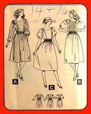 Misses DRESS Pattern Dolman Sleeve Below-knee McCall's 8518 Vtg 1983 Sz 14-16 FF