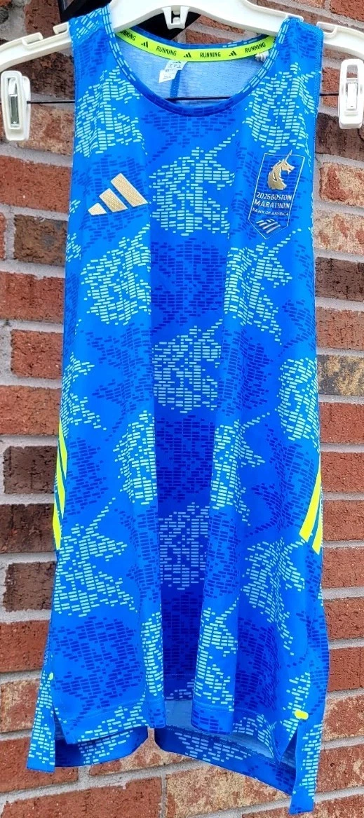 Adidas Women’s Boston Marathon 2026 Tank Running Carrera Lucid Ray Blue Size M