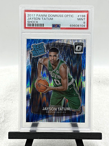 2017-18 Panini Donruss Optic Jayson Tatum #198 Shock Prizm PSA 9 RC