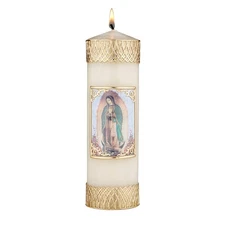 CB Church Supply Hand-Decorated Devotional Candles with Gold Wax Framed Image...