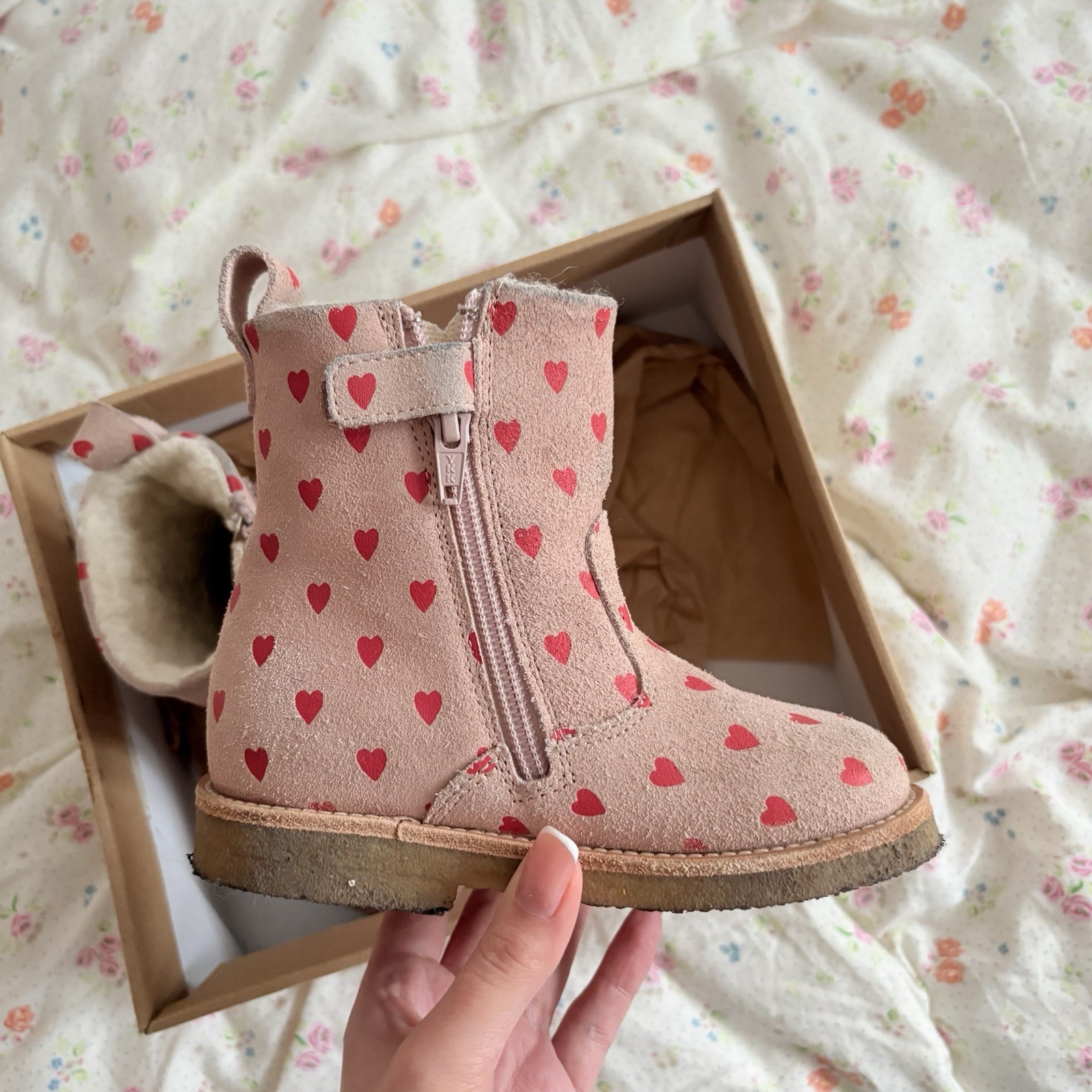 Konges Slojd pippi heart pull on boots fur lined EU26 in box sold out RRP$145 image 6