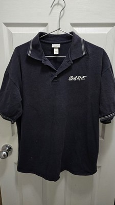 Vintage D.A.R.E. Polo Shirt Mens XL Navy Blue Anvil Cotton Deluxe Drug Free Tee