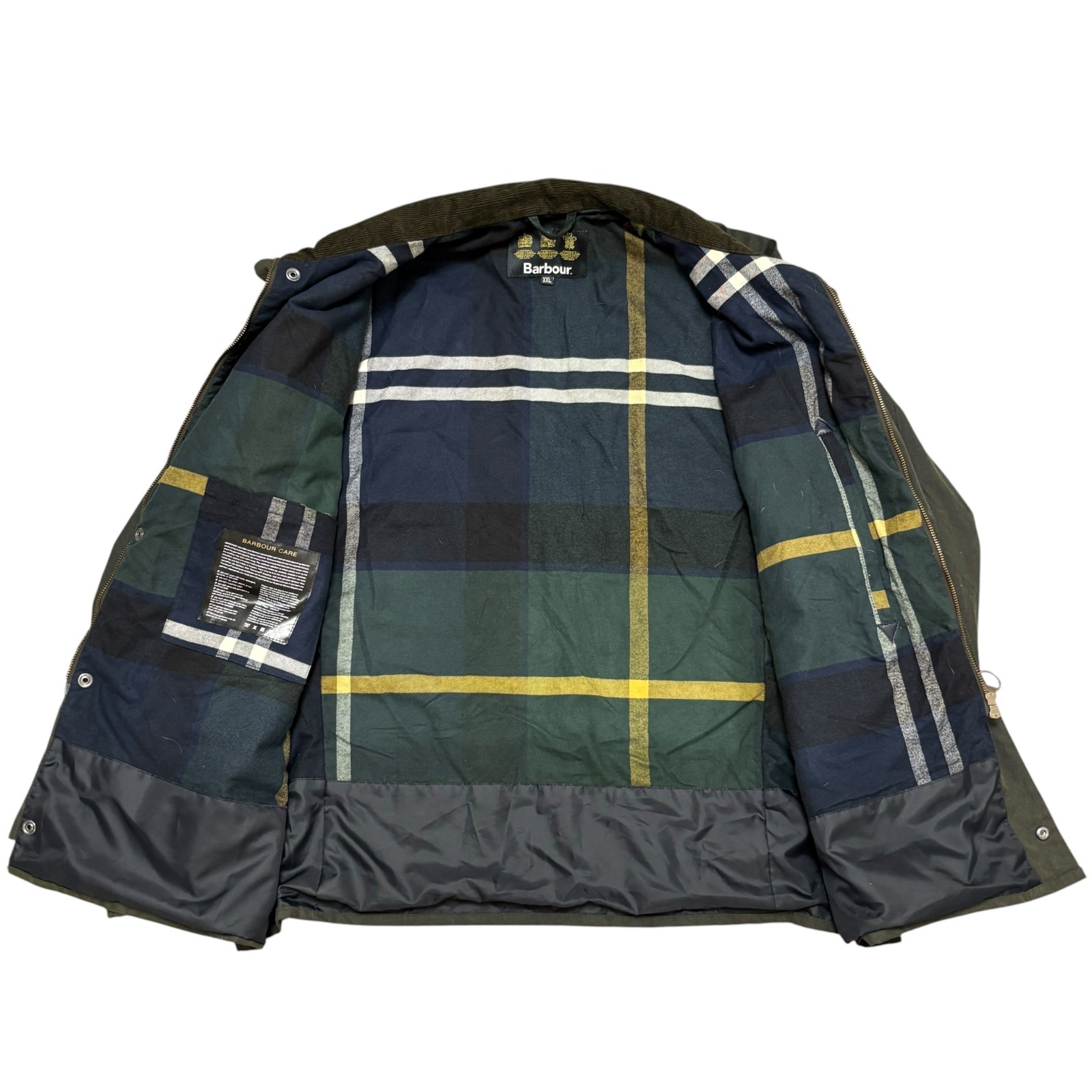 Barbour Waxed Jacket Utility 2XL Made In England Tartan Military Field Jacket image 2