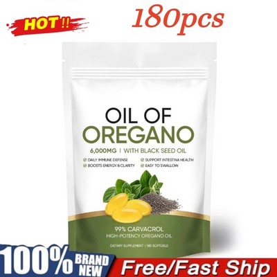 Softgels with Black Seed Oil 6000 Mg Organic Oregano Oil Capsules for Immune New
