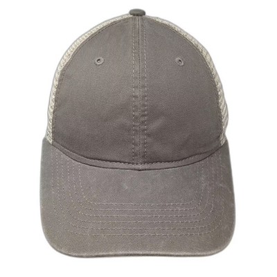 George Trucker Hat Brown Beige OS Mesh Back Snapback Adjustable Plain Blank Cap