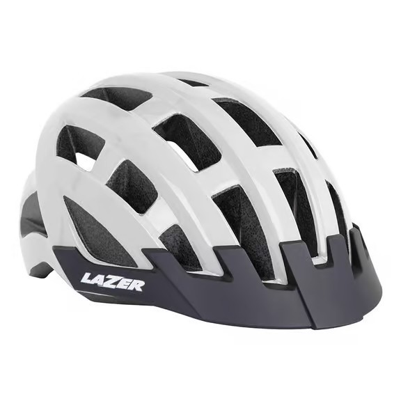 Casque VTT Lazer Compact blanc ajustable pour éviter les points de pression