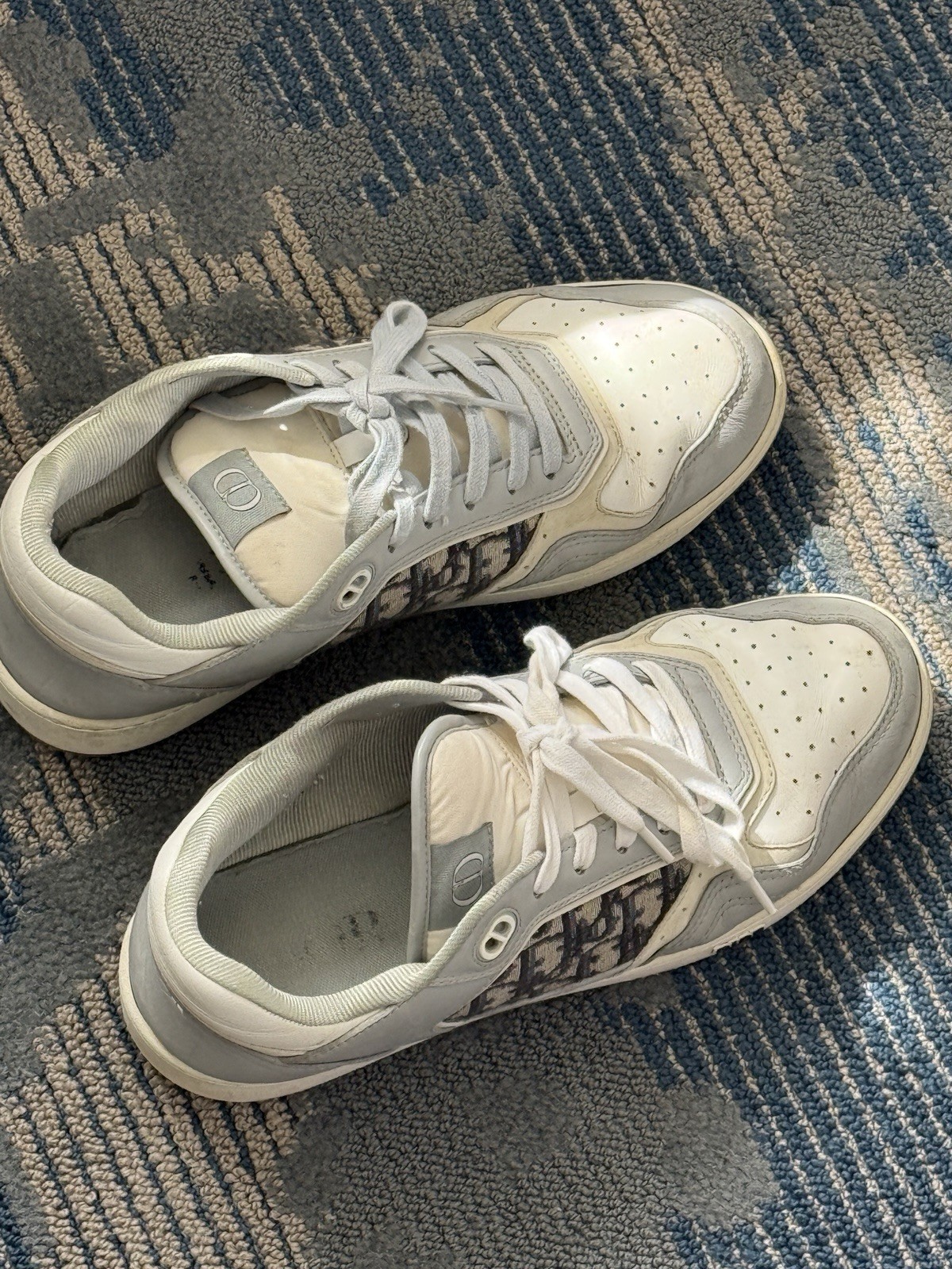 Dior B27 Low Sneakers Size 44 Grey Beige Oblique Galaxy Authentic with Box