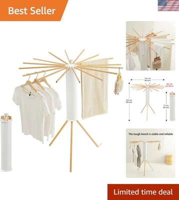 Tripod Clothes Drying Rack, Garment Rack Portable and Foldable Space Saving L...