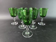 Vintage arc Cristal d'arques Weingläser Set Weinkelch 7 Stück - Grün - 13,5 cm