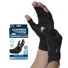 Copper Fit ICE Compression Gloves - Menthol Infused L/XL - Arthritis Support