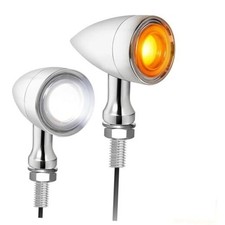 Motorcycle Bullet Turn Signals -2 PCS LED Front Lights, SMD Chrome Front