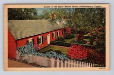 Fredericksburg VA-Virginia, James Monroe Shrine Garden, Antique Vintage Postcard