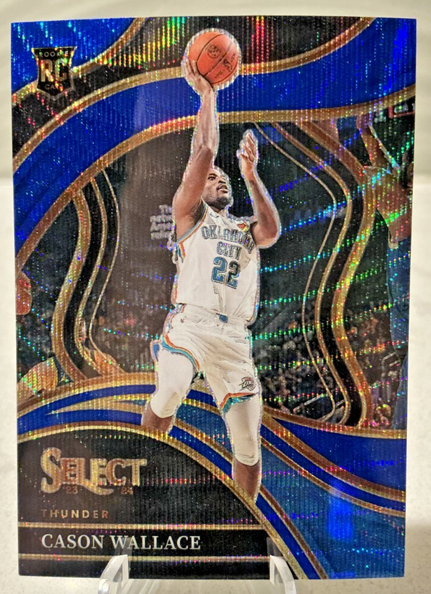 Cason Wallace 2023 Panini Select Courtside #/75 Blue Wave Prizm RC #298 Thunder
