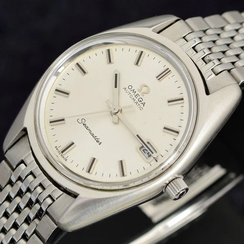 1970's VINTAGE OMEGA SEAMASTER AUTOMATIC 166 067 SILVER DIAL DATE DRESS MEN'S