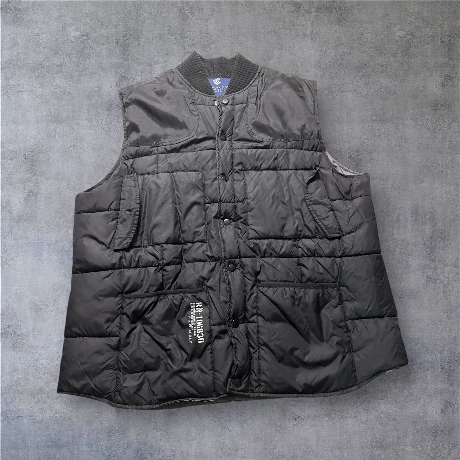 Vtg Rocawear Vest Mens 2XL Black Full Zip Padded Outdoors Y2K Hip Hop Gorpcore