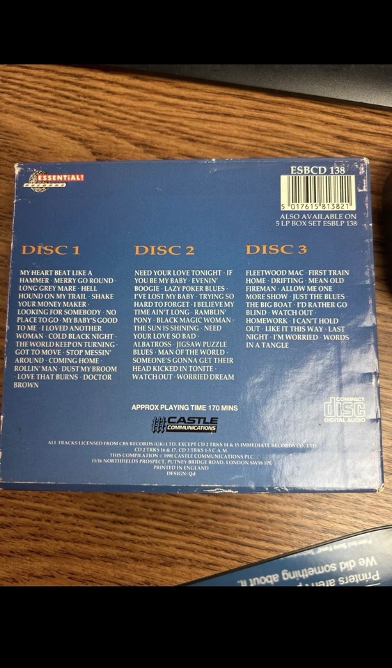 Fleetwood Mac The Original The Blues Years 3 CD Set Box Peter Green Era - Image 2 of 3