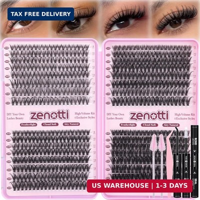 Lash Clusters Kit, 640PCS Natural Eyelash Clusters Kit 30D 40D 50D 60D Wispy Clu