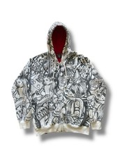 Felpa con cappuccio e zip vintage Y2K Slim Shady Ltd AOP taglia XL Eminem Parental Advisory