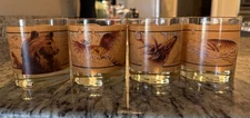 Vintage Avon Wildlife Cocktail/Whiskey Glasses Artwork by Tom O'Brien Set of 4
