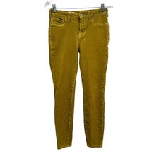 Pilcro by Anthropologie Women's Mustard Corduroy High-Rise Skinny Pants Sz 26
